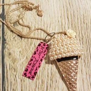 Betsey Johnson Ice Cream Cone Necklace! New